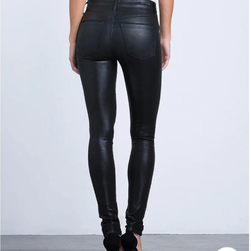 Citizens of Humanity Black Rocket Slick High Rise Skinny Leatherette Jeans 28 - Picture 2 of 4